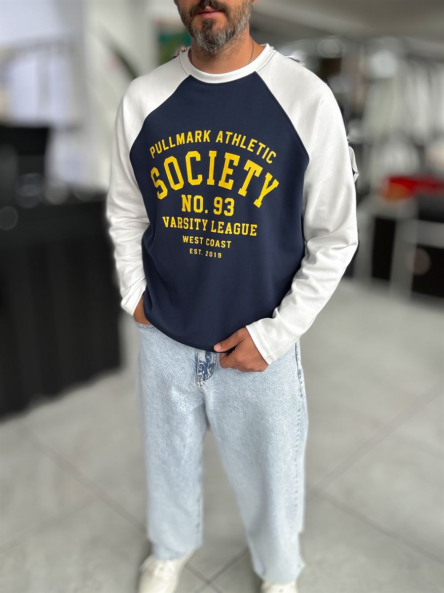 Navy Society Oversized Sweatshirt PM-117