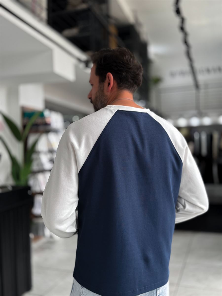Navy Society Oversized Sweatshirt PM-117