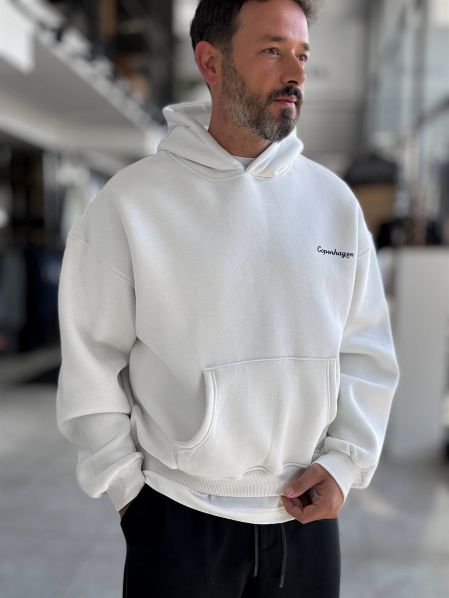 White Copenhagen Hooded Sweatshirt PM-109