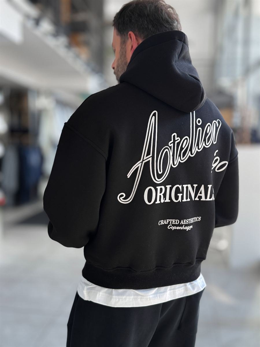 Black Copenhagen Hooded Sweatshirt PM-109