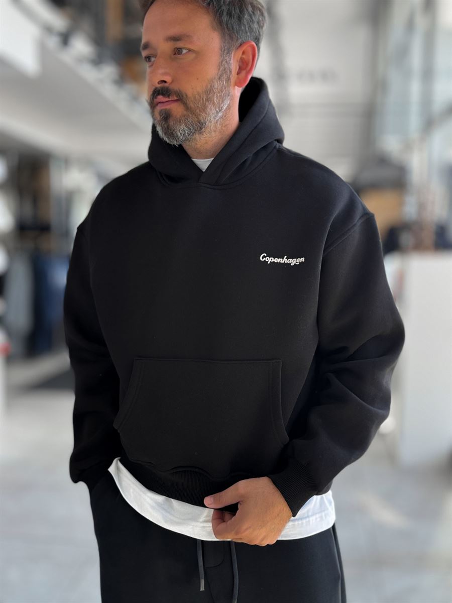 Black Copenhagen Hooded Sweatshirt PM-109
