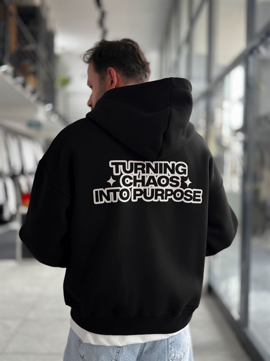Black Chaos Zip-Up Sweatshirt PM-219