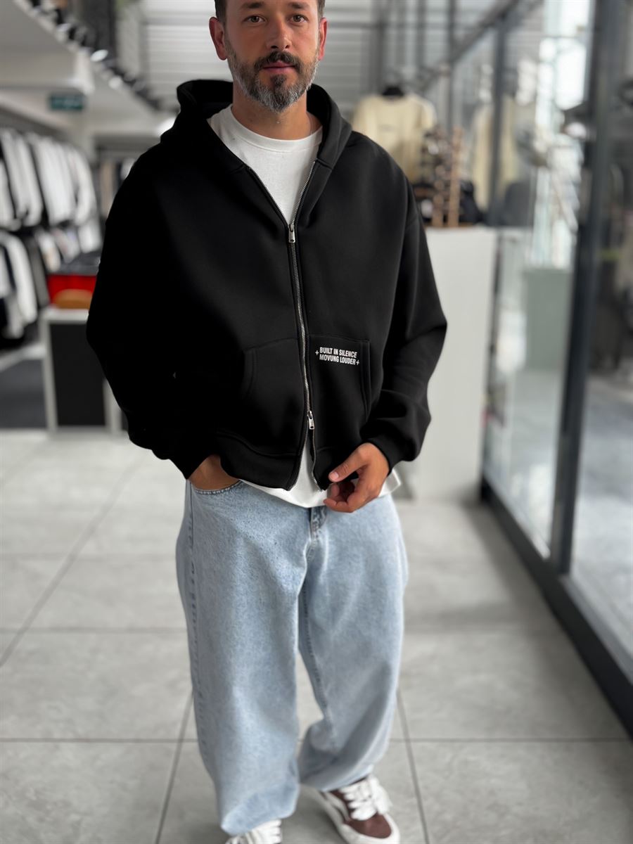 Black Chaos Zip-Up Sweatshirt PM-219