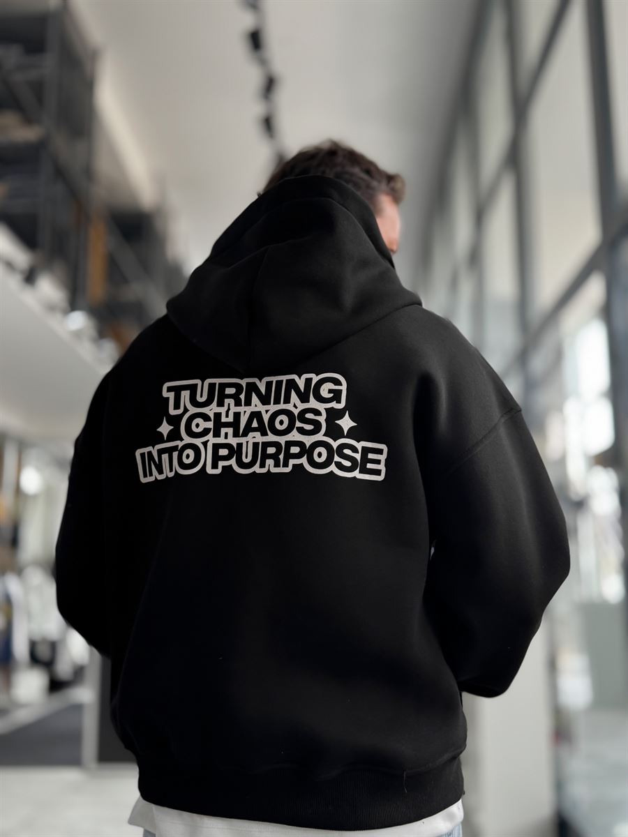 Black Chaos Zip-Up Sweatshirt PM-219
