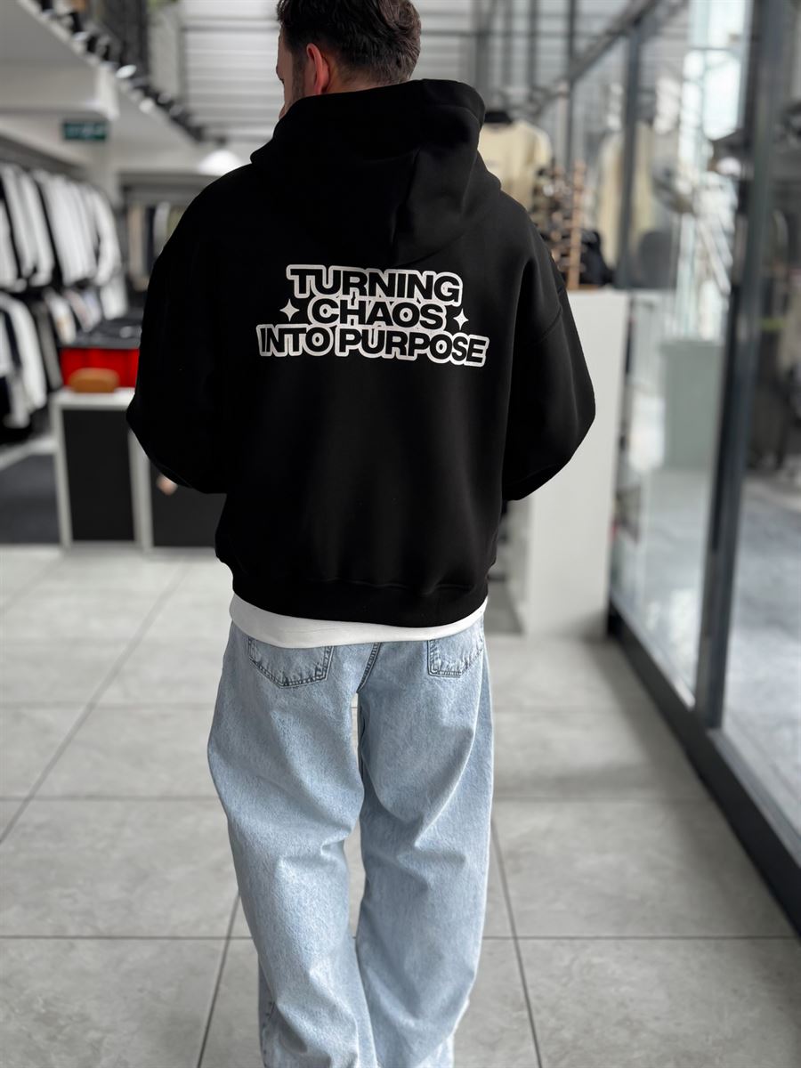 Black Chaos Zip-Up Sweatshirt PM-219