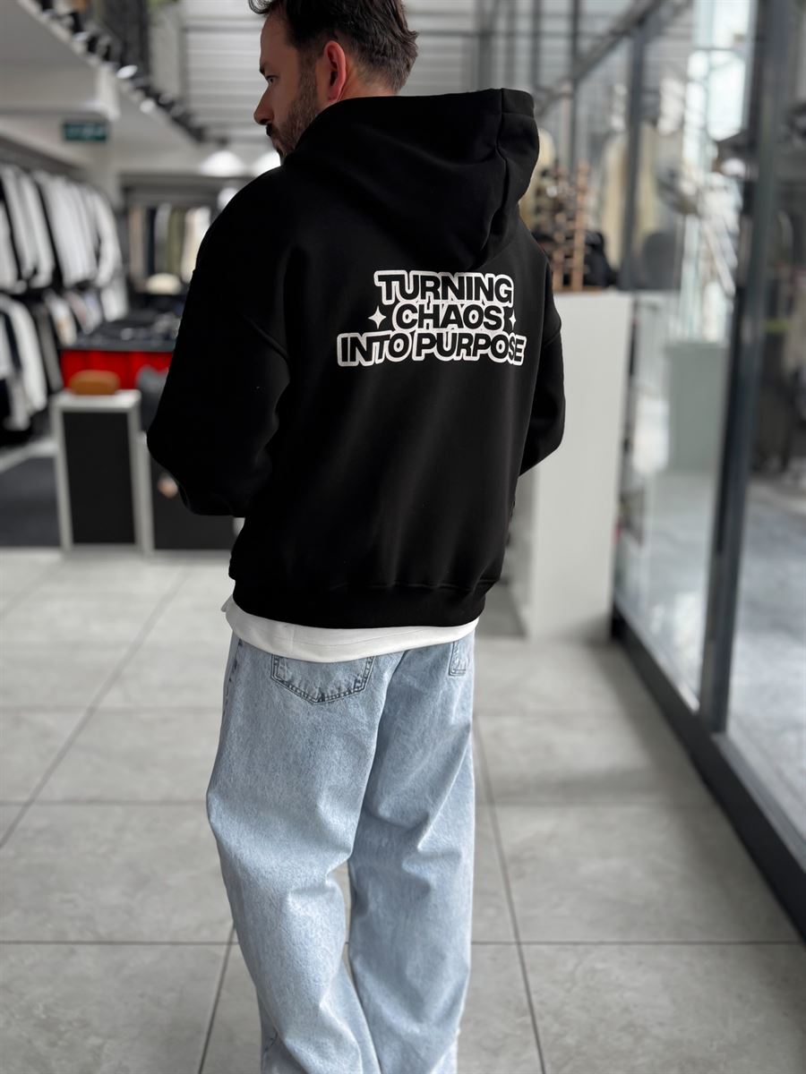 Black Chaos Zip-Up Sweatshirt PM-219