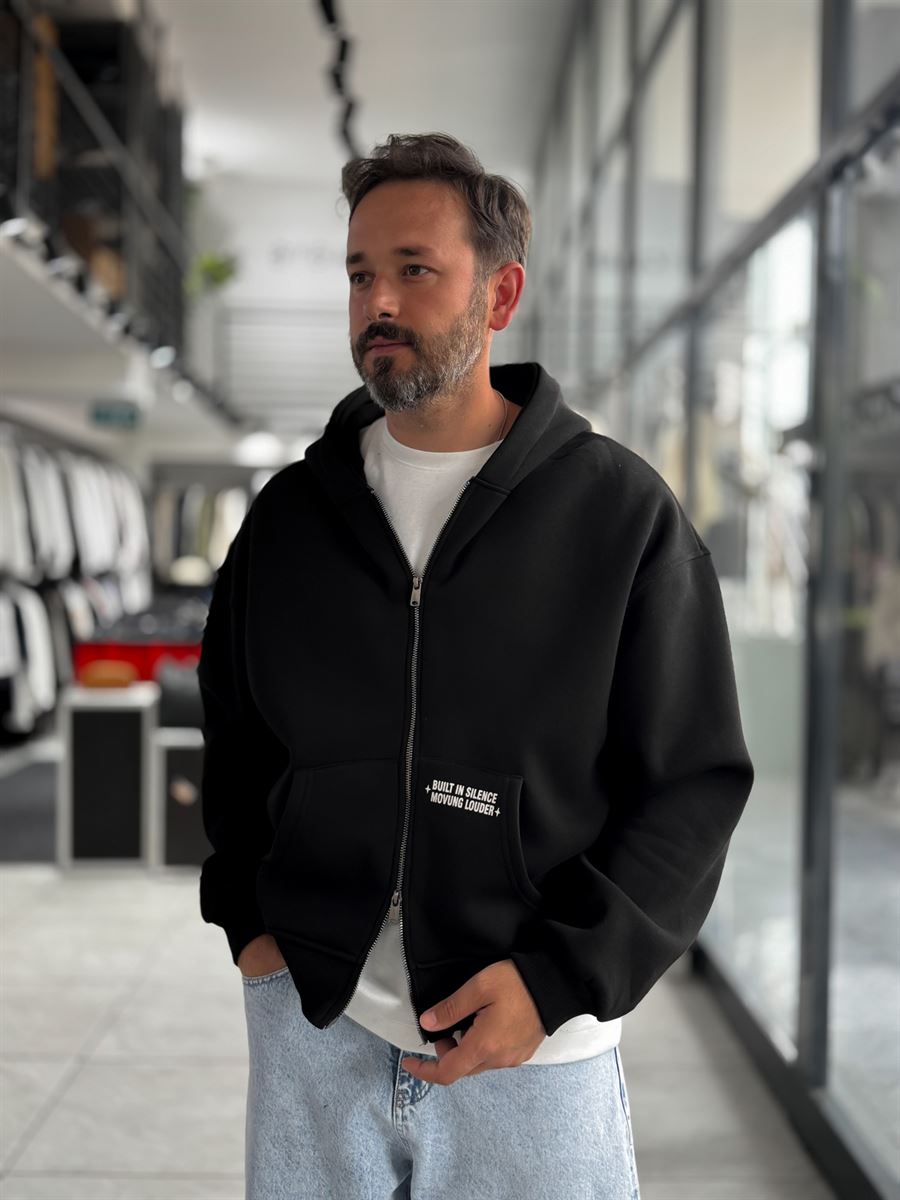 Black Chaos Zip-Up Sweatshirt PM-219