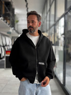 Black Chaos Zip-Up Sweatshirt PM-219