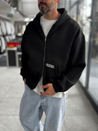 Black Chaos Zip-Up Sweatshirt PM-219