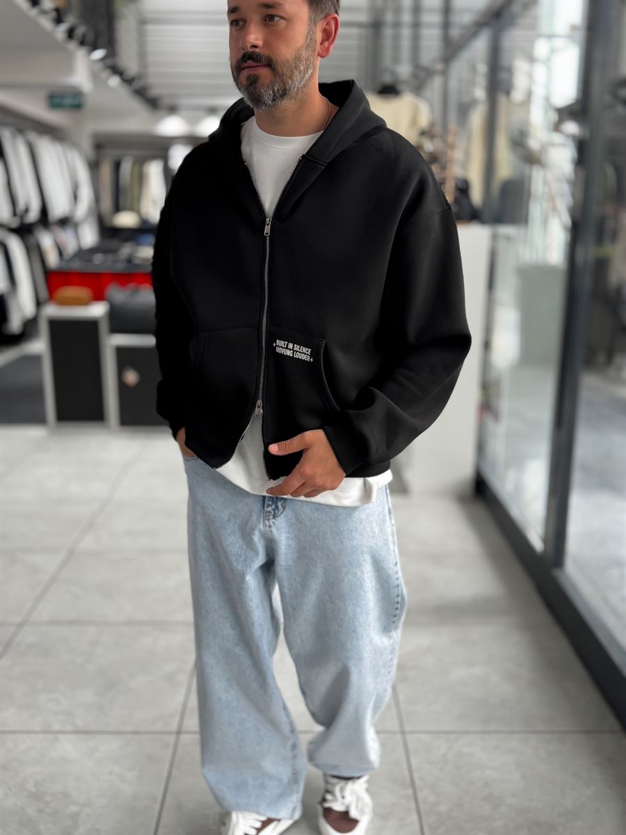 Black Chaos Zip-Up Sweatshirt PM-219