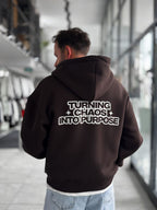 Brown Chaos Zip-Up Sweatshirt PM-219