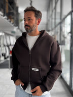 Brown Chaos Zip-Up Sweatshirt PM-219
