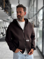 Brown Chaos Zip-Up Sweatshirt PM-219