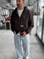 Brown Chaos Zip-Up Sweatshirt PM-219