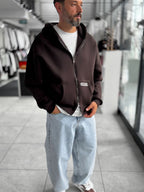 Brown Chaos Zip-Up Sweatshirt PM-219