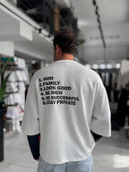 White Clear Mind Boxy Fit Sweatshirt RES-5009