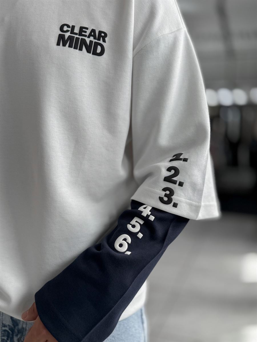White Clear Mind Boxy Fit Sweatshirt RES-5009