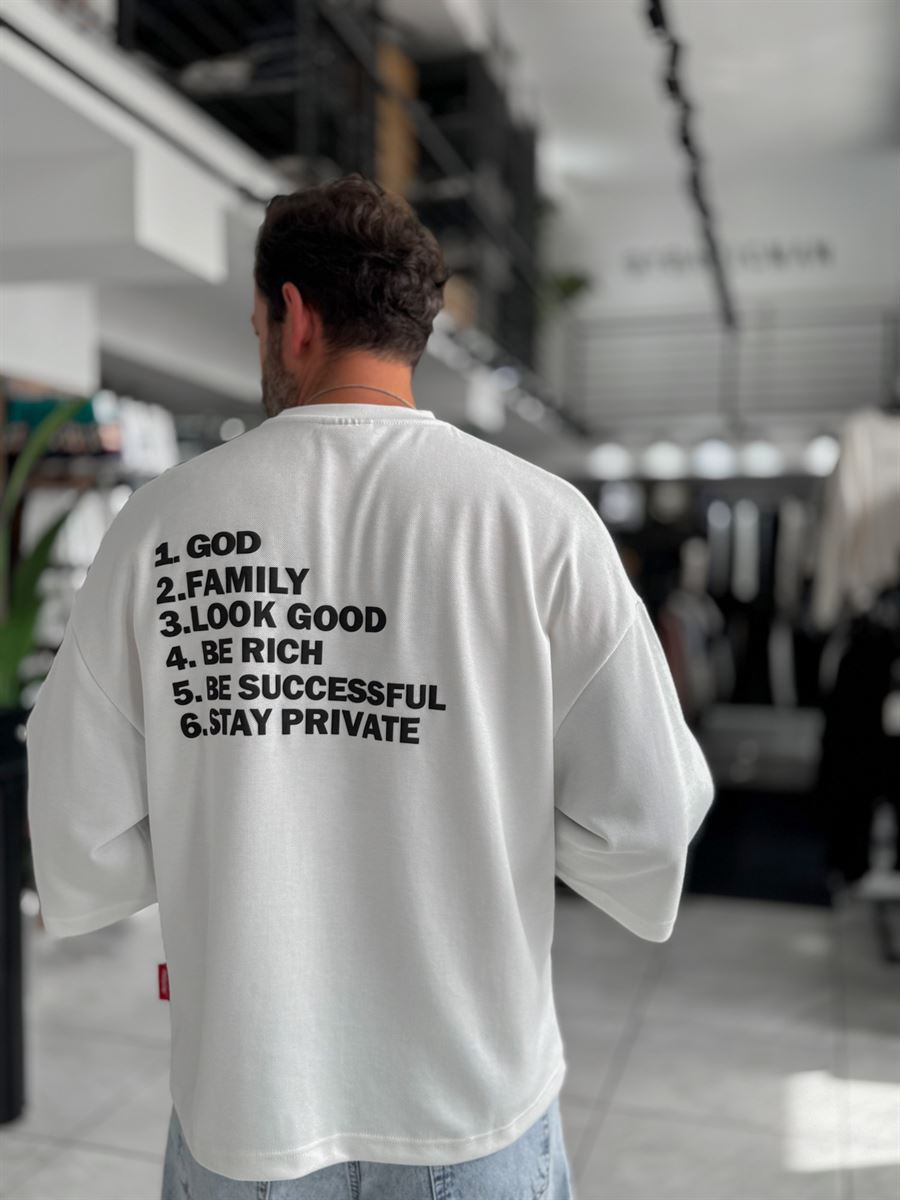 White Clear Mind Boxy Fit Sweatshirt RES-5009