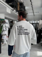White Clear Mind Boxy Fit Sweatshirt RES-5009