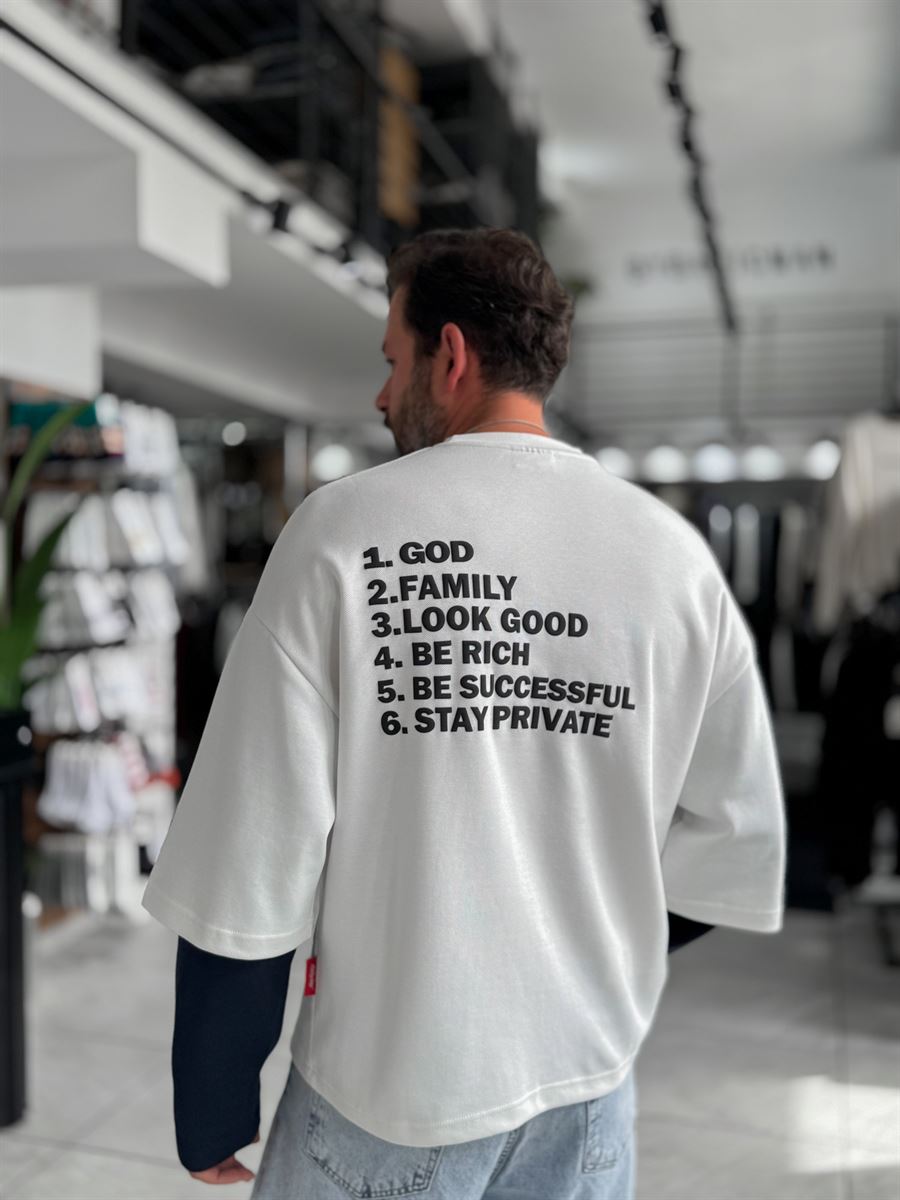 White Clear Mind Boxy Fit Sweatshirt RES-5009