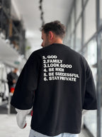 Black Clear Mind Boxy Fit Sweatshirt RES-5009