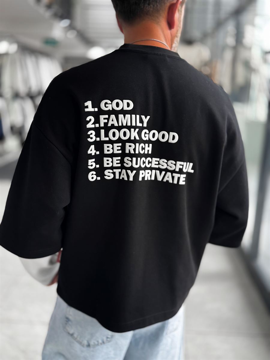 Black Clear Mind Boxy Fit Sweatshirt RES-5009