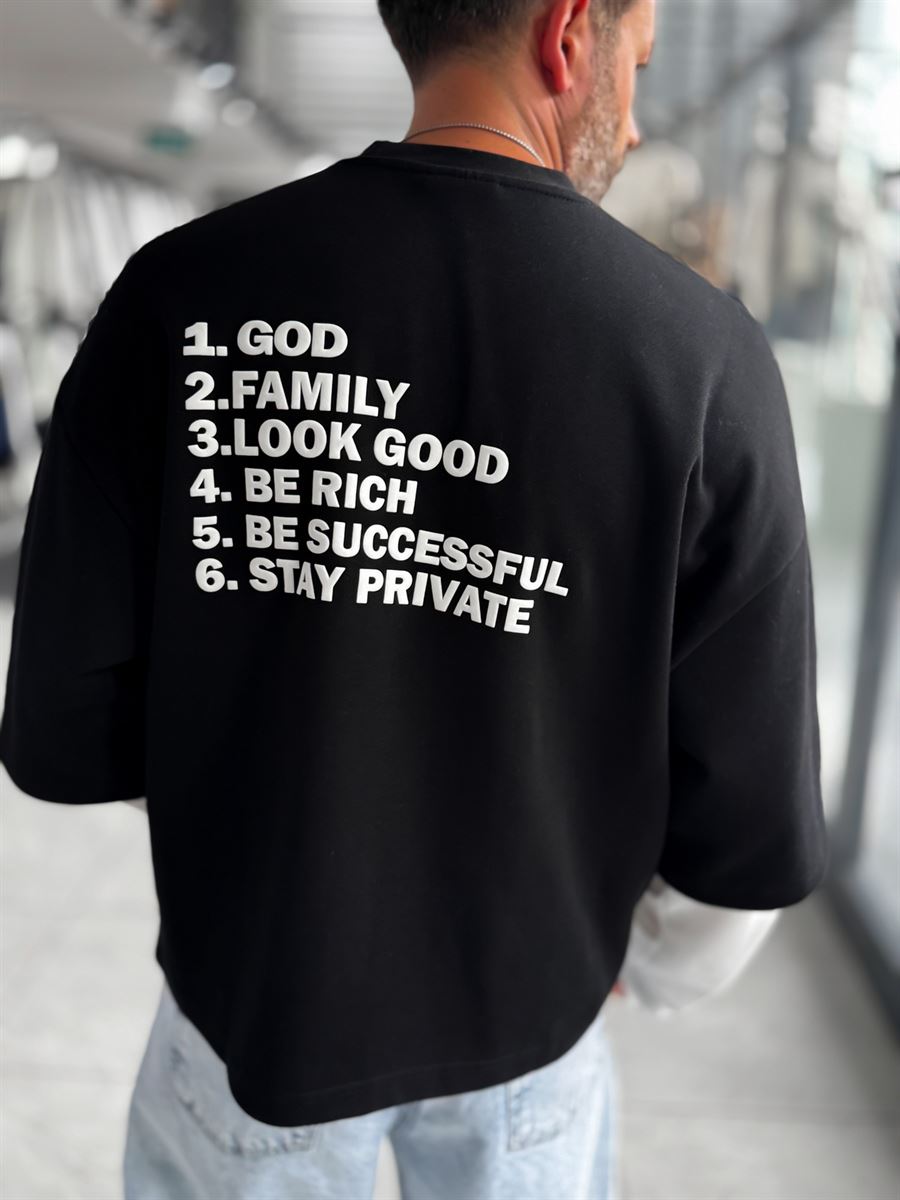 Black Clear Mind Boxy Fit Sweatshirt RES-5009