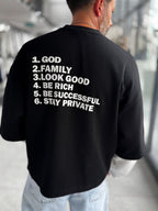 Black Clear Mind Boxy Fit Sweatshirt RES-5009