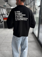 Black Clear Mind Boxy Fit Sweatshirt RES-5009