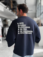 Navy Clear Mind Boxy Fit Sweatshirt RES-5009