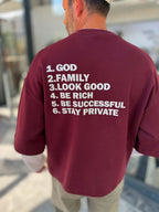 Burgundy Clear Mind Boxy Fit Sweatshirt RES-5009
