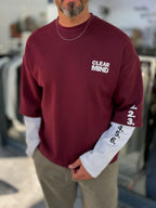 Burgundy Clear Mind Boxy Fit Sweatshirt RES-5009