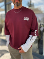 Burgundy Clear Mind Boxy Fit Sweatshirt RES-5009