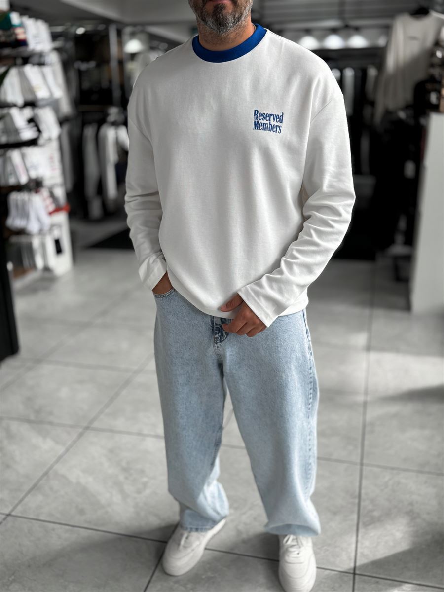 White Reserved Boxy Fit Sweatshirt RES-5024