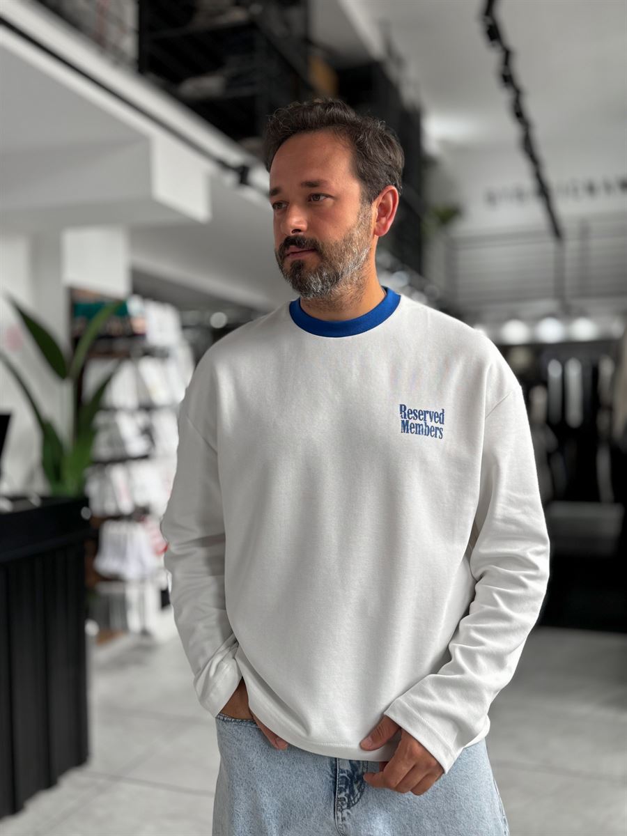White Reserved Boxy Fit Sweatshirt RES-5024