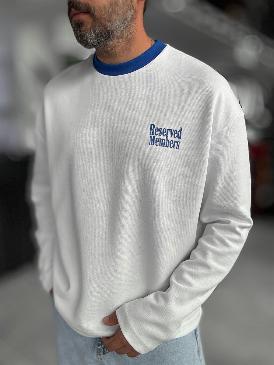 White Reserved Boxy Fit Sweatshirt RES-5024