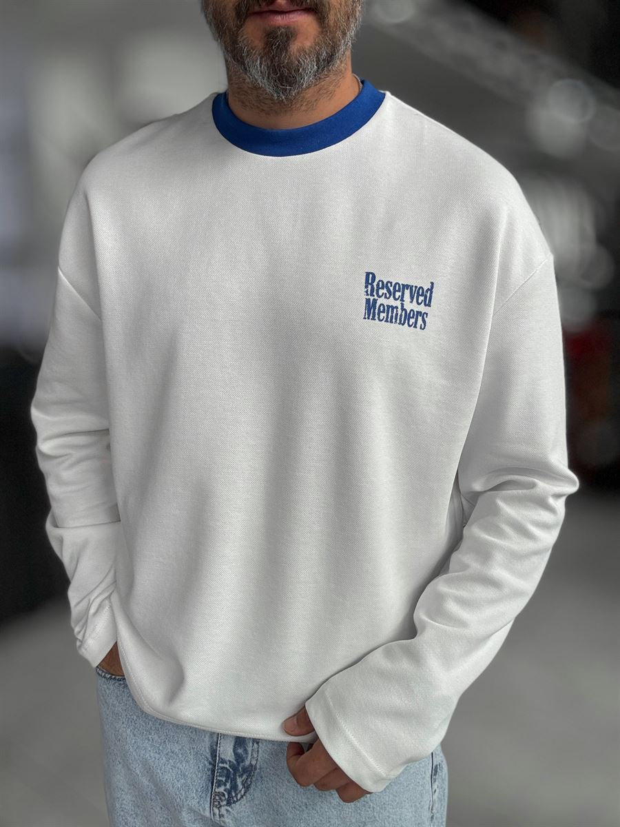 White Reserved Boxy Fit Sweatshirt RES-5024