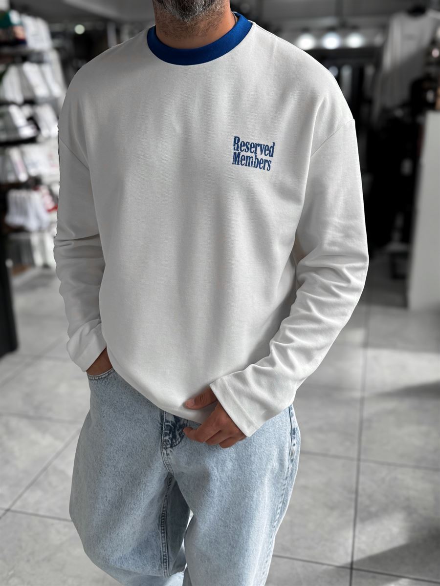 White Reserved Boxy Fit Sweatshirt RES-5024