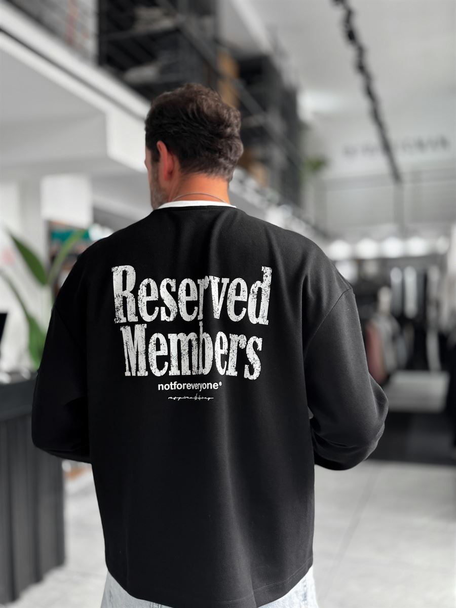 Black Reserved Boxy Fit Sweatshirt RES-5024