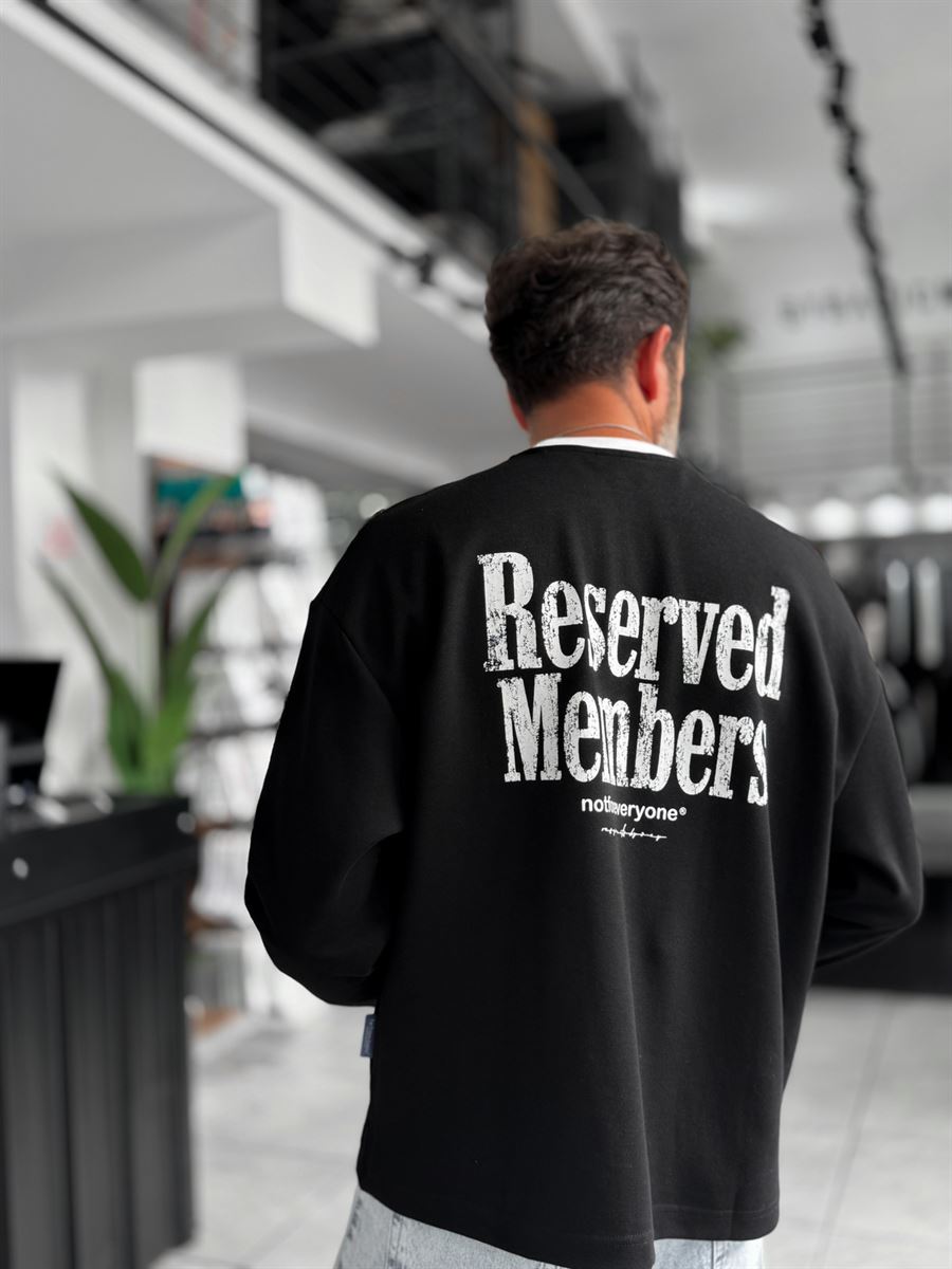 Black Reserved Boxy Fit Sweatshirt RES-5024