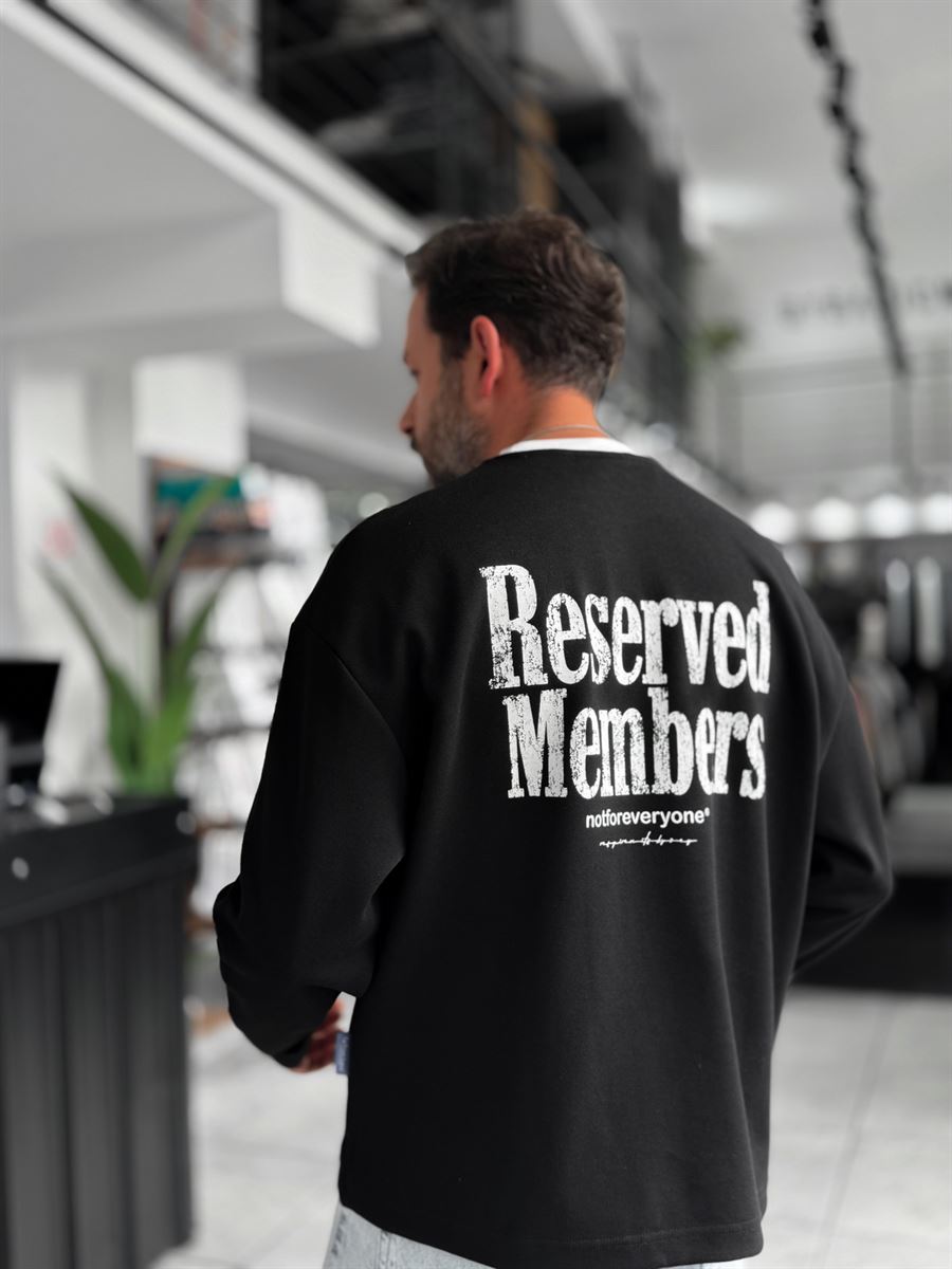 Black Reserved Boxy Fit Sweatshirt RES-5024