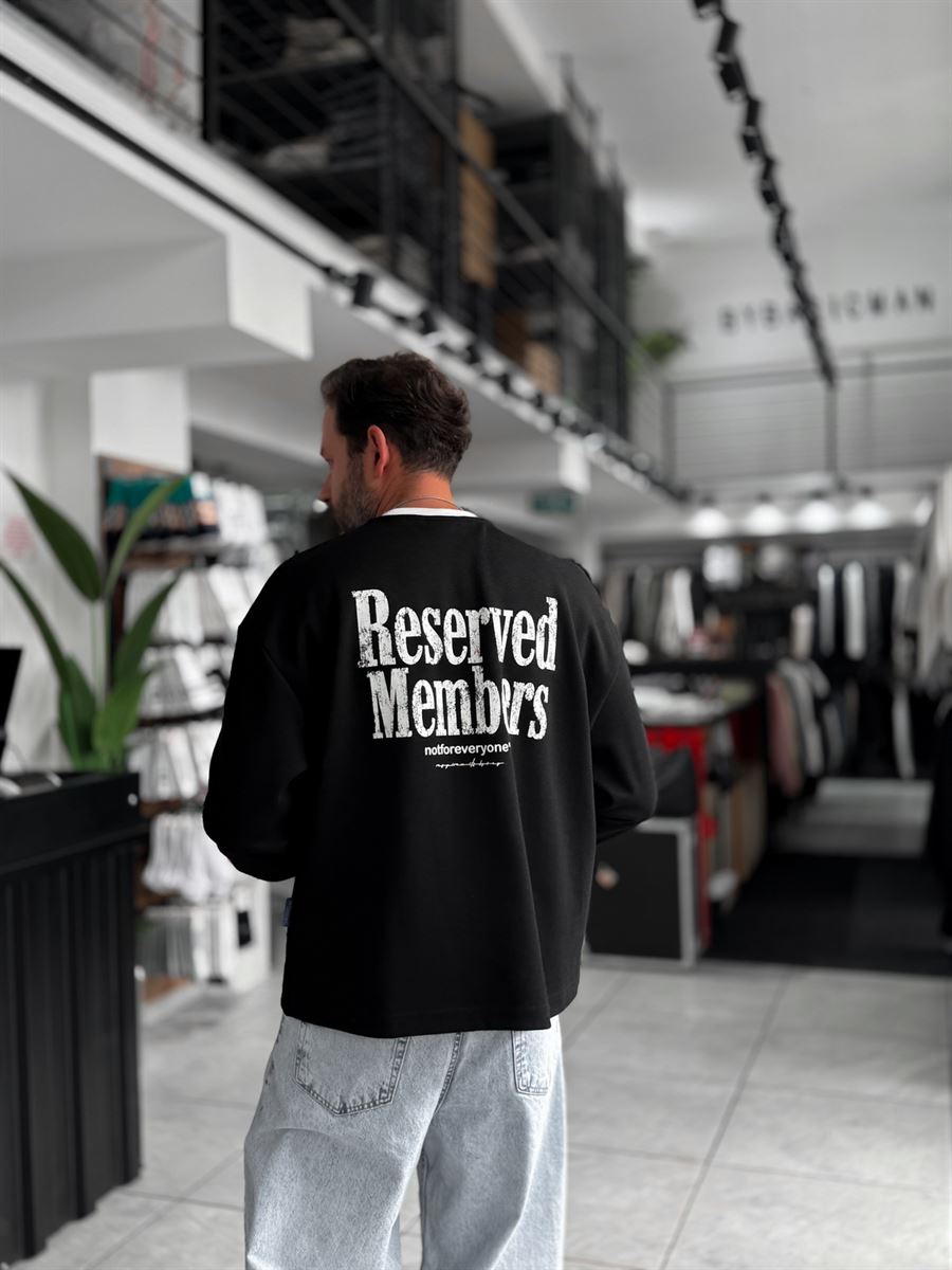Black Reserved Boxy Fit Sweatshirt RES-5024