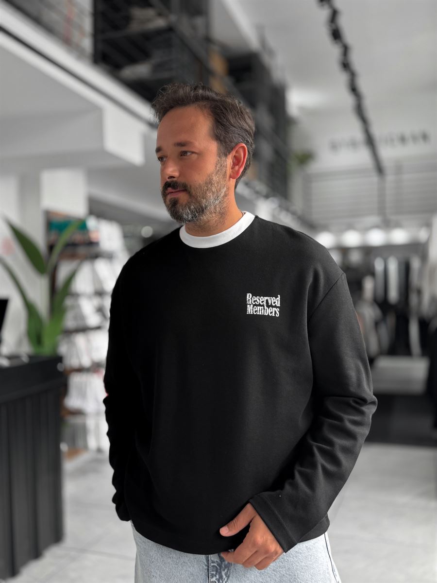 Black Reserved Boxy Fit Sweatshirt RES-5024