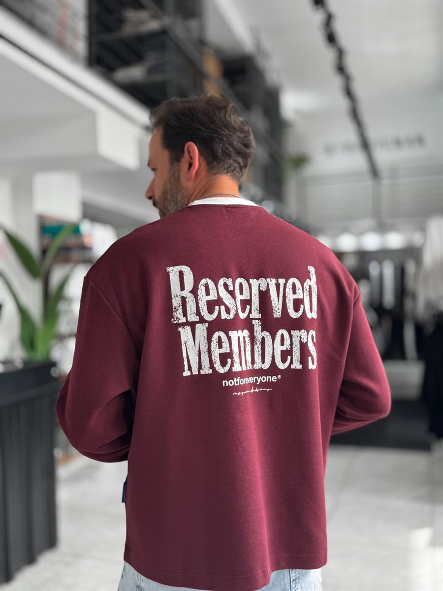 Burgundy Reserved Boxy Fit Sweatshirt RES-5024