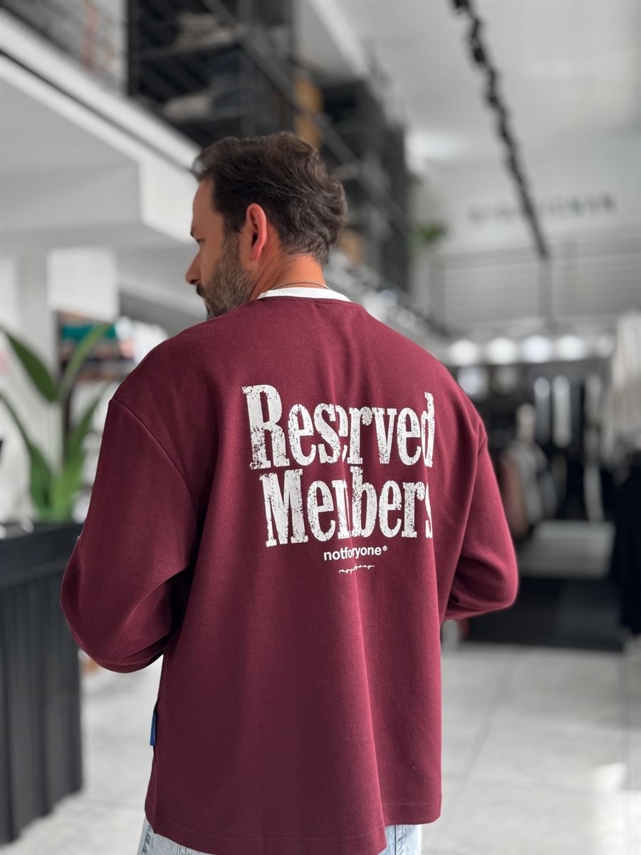 Burgundy Reserved Boxy Fit Sweatshirt RES-5024