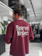 Burgundy Reserved Boxy Fit Sweatshirt RES-5024