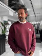 Burgundy Reserved Boxy Fit Sweatshirt RES-5024