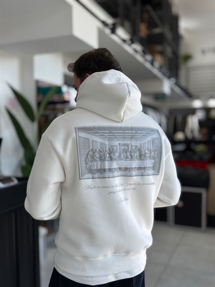 White Da Vinci Hooded Sweatshirt RES-5003