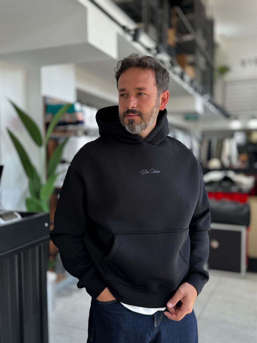 Black Da Vinci Hooded Sweatshirt RES-5003