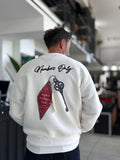 White Members Embroidered Oversized Sweatshirt RES-5016